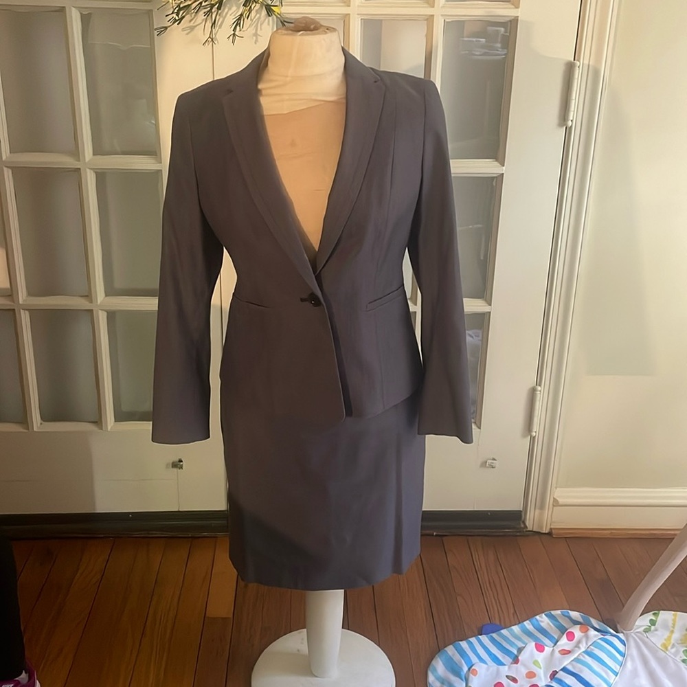 Slate Gray Vintage Talbots Skirt Suit